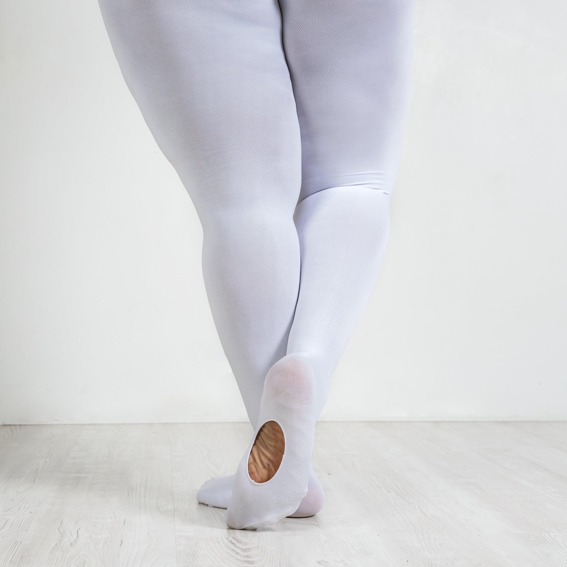 LE Tights - 120 Denier Convertible Dance Tights - White