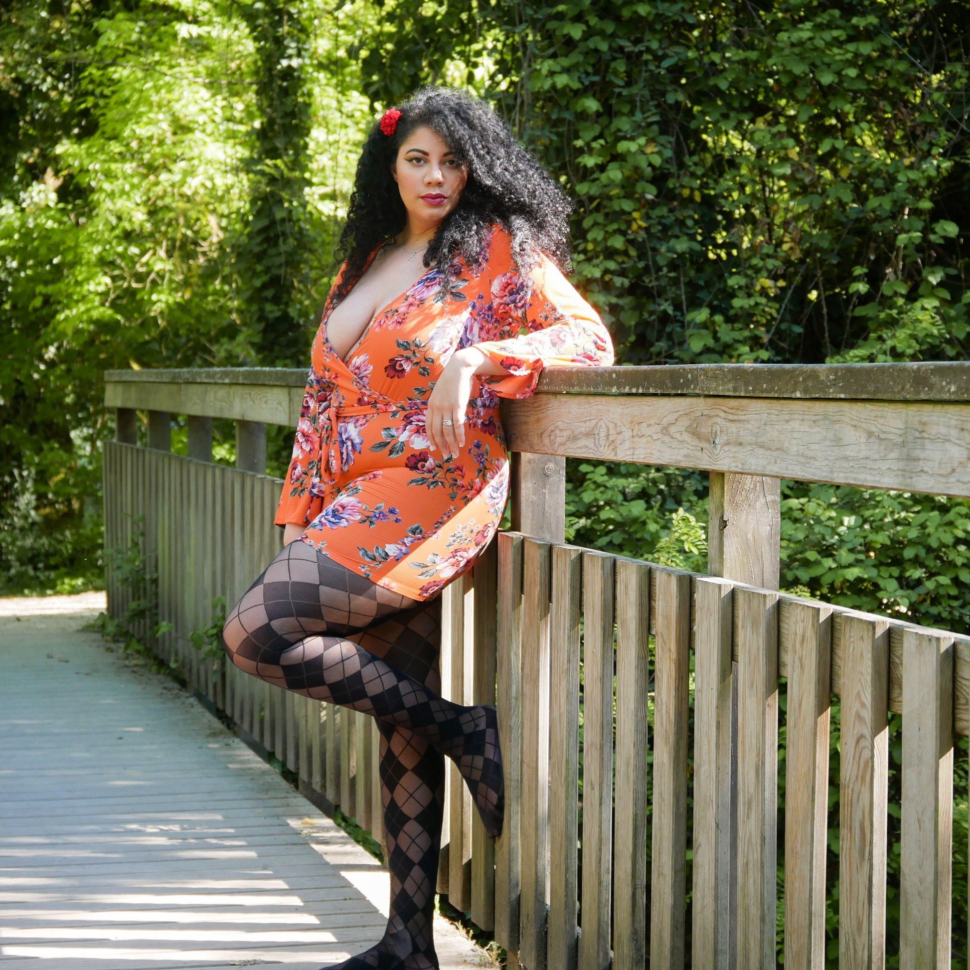 Tights - 40 Denier Diamonds - Black