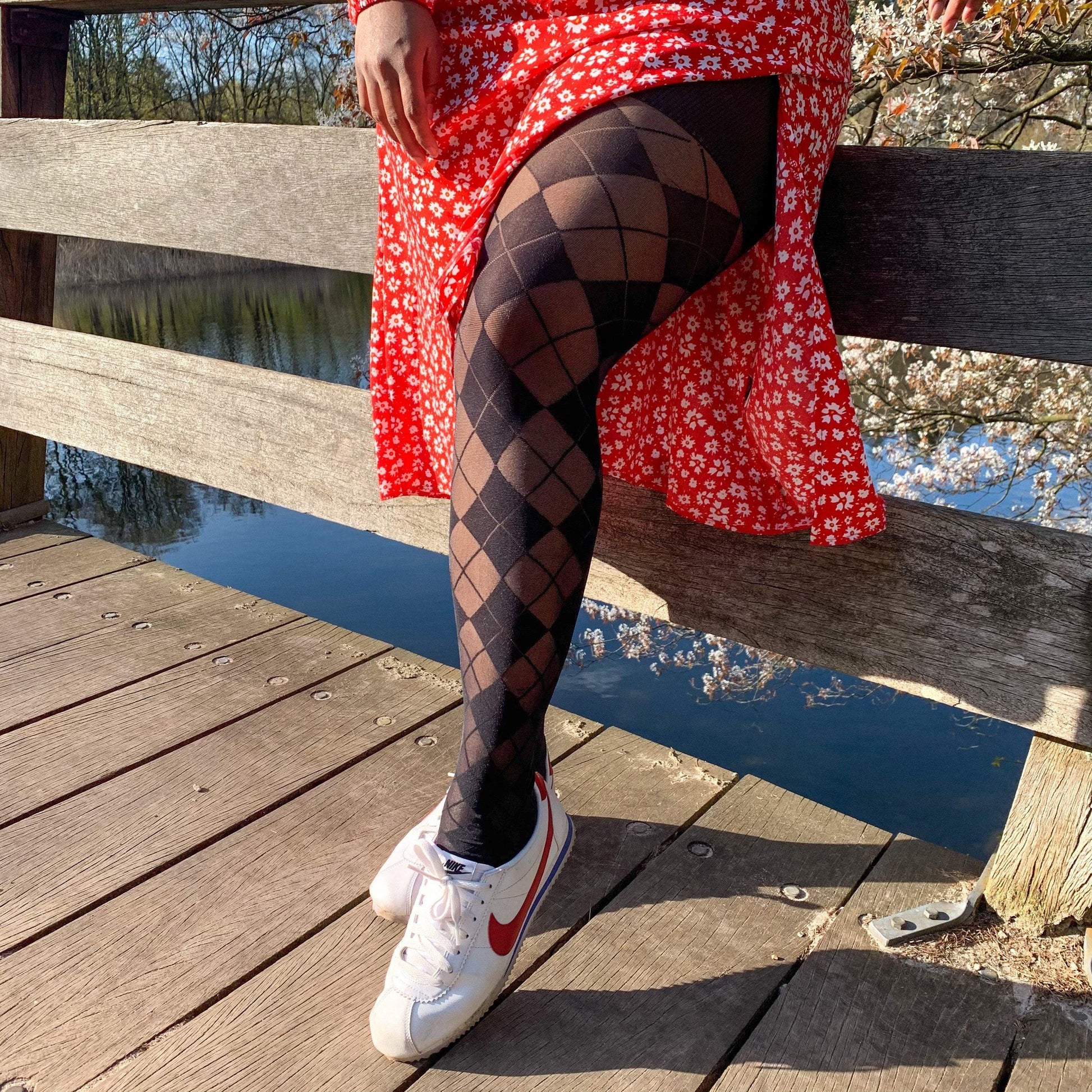 Tights - 40 Denier Diamonds - Black