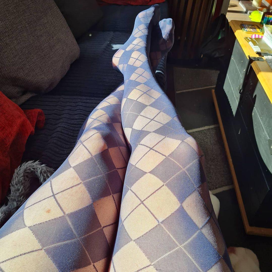 Tights - 40 Denier Diamonds - Navy