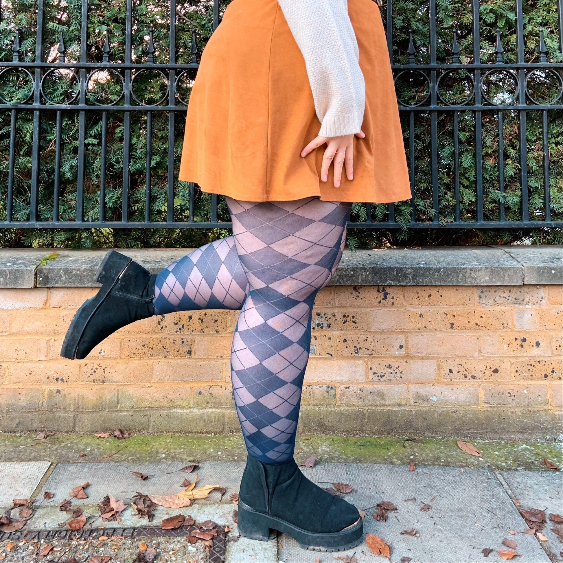 Tights - 40 Denier Diamonds - Navy